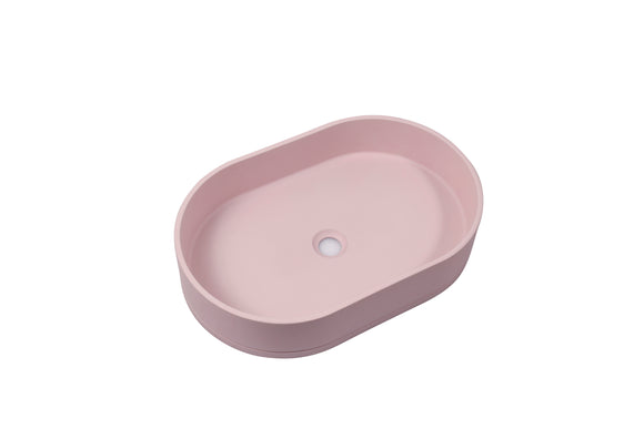 Ultra Modern concrete cement wash basin counter top Matt Dusty Pink Oval basin 2021