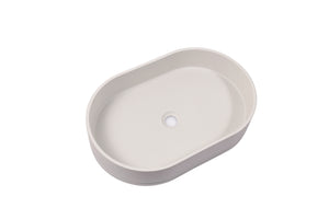 Ultra Modern concrete cement wash basin counter top Matt White Oval basin 2021