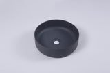 Ultra Modern concrete cement wash basin counter top Matt Black Round basin 2021