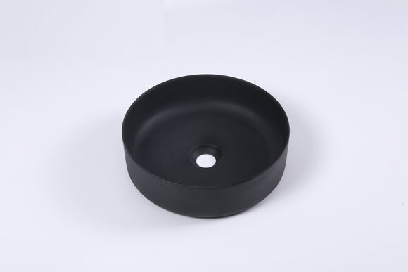 Ultra Modern concrete cement wash basin counter top Matt Black Round basin 2021