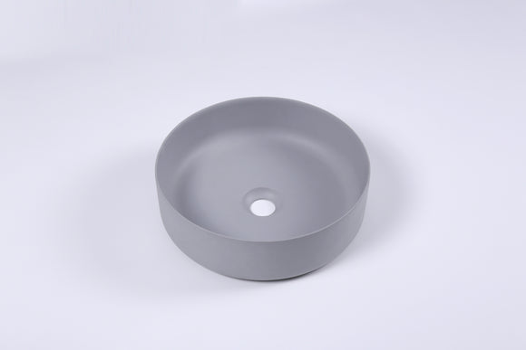 Ultra Modern concrete cement wash basin counter top Matt light Grey Round basin 2021