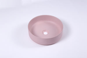 Ultra Modern concrete cement wash basin counter top Matt Pink Round basin 2021