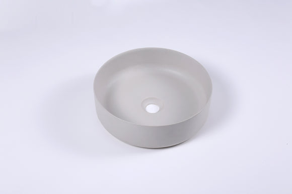 Ultra Modern concrete cement wash basin counter top Matt White Round basin 2023