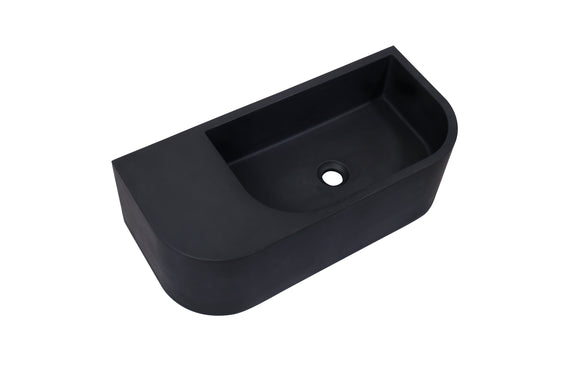 Ultra Modern concrete cement wash basin counter top Wall Hung Basin Matt Black 2021