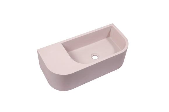 Ultra Modern concrete cement wash basin counter top Wall Hung Basin Matt Pink 2023