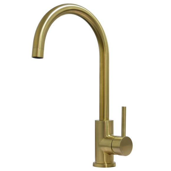 PVD Brushed brass gold finish stainless steel Made kitchen mixer swivel