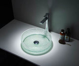2022 Ultra Modern Hotel Style Glass wash Round Black Transition basin counter top counter top Sink Transparent Crystal