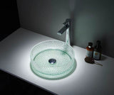 2022 Ultra Modern Hotel Style Glass wash Round Green basin counter top counter top Sink Transparent Crystal