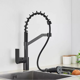 2022 Matte Black pull out with spray function spring kitchen mixer tap faucet