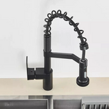 2022 Matte Black pull out with spray function spring kitchen mixer tap faucet