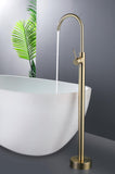 2023 Round Brushed Gold Free Standing  Bath tub Mixer Spout Freestanding spout filler