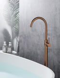2023 Round Polished Stainless steel Chrome Free Standing Bath tub Mixer Spout Freestanding spout filler Suit Outdoor