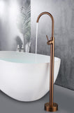 2023 Round Brushed Rose Gold Copper Free Standing  Bath tub Mixer Spout Freestanding spout filler