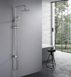 Solid Full Brushed Stainless Steel 304 shower set with diverter suit outdoor 200 mm head sprayer hand held head