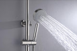 Solid Full Brushed Stainless Steel 304 shower set with diverter suit outdoor 200 mm head sprayer hand held head