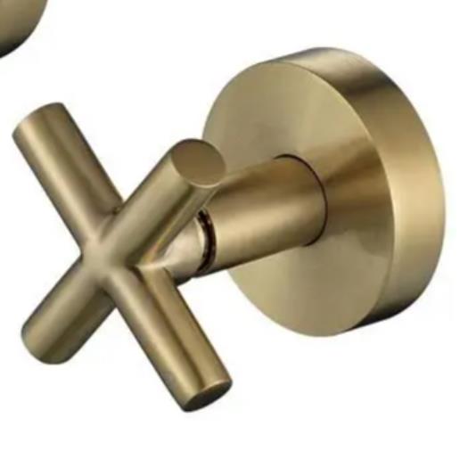 Brushed Brass Gold Cross Progressive wall mixer tap faucet shower basin 2023