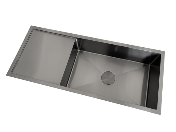 2024 Brushed Gunmetal single long bowl drainer stainless steel 304 kitchen sink