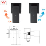 Wall 1/4 turn hot cold tap faucet WELS Matte Black Square tap faucet shower