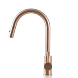 PVD Brushed Brass gold  finish Solid stainless steel Made kitchen Pull Out Spray function mixer swivel