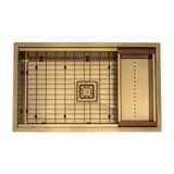 Burnished Brass Gold Black Copper stainless steel double kitchen sink hand made single retangle