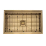 Burnished Brass Gold Black Copper stainless steel double kitchen sink hand made single retangle
