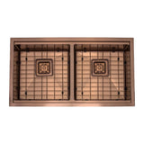 Burnished Brass Gold Black Copper stainless steel double kitchen sink hand made