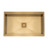 Burnished Brass Gold Black Copper stainless steel double kitchen sink hand made single retangle