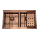 Burnished Brass Gold Black Copper stainless steel double kitchen sink hand made
