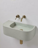 Ultra Modern concrete cement wash basin counter top Wall Hung Basin Matt Pink 2023