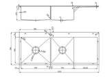 2023 Polished stainless steel 304 double bowl kitchen sink with drainer on right tap hole