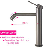 2021 Burnished  Gunmetal Round Tall Basin Mixer Vessel High Bathroom Sink Tap Vanity Faucet Curved Spout