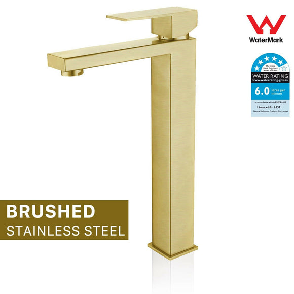 2021 Burnished Brass gold high mixer tap faucet  Square spout