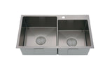 2023 Burnished Gunmetal stainless steel 304 double bowl kitchen sink with tap hole