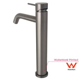 2021 Burnished  Gunmetal Round Tall Basin Mixer Vessel High Bathroom Sink Tap Vanity Faucet Curved Spout