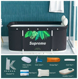 Portable Bathtub Tub Folding PVC Adult Bath Bucket 120*55cm Foldable 8 accessory
