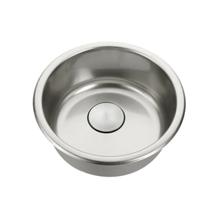 Chrome Polished stainless steel Single Round bowl kitchen sink trough 420mm