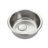 Chrome Polished stainless steel Single Round bowl kitchen sink trough 420mm