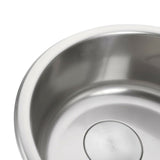 Chrome Polished stainless steel Single Round bowl kitchen sink trough 420mm