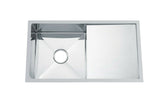 Polished stainless steel Chrome Single Round bowl kitchen sink trough  with Drainer