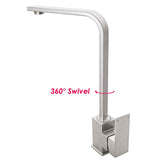 2021 Burnished Brushed Stainless steel Brushed Nickel Square kitchen mixer tap faucet