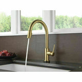 2023 Brushed Brass Gold pull out with spray function spring kitchen mixer tap faucet Stainless steel Made PVD plated