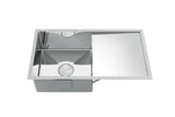 Polished stainless steel Chrome Single Round bowl kitchen sink trough  with Drainer