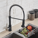 2023 Matte Black Brushed Nickel pull out with spray function spring kitchen mixer tap faucet