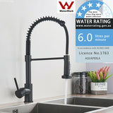 2023 Matte Black  pull out with spray function spring kitchen mixer tap faucet