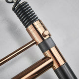 2023 Matte Black Rose Gold pull out with spray function spring kitchen mixer tap faucet Dual Outlets