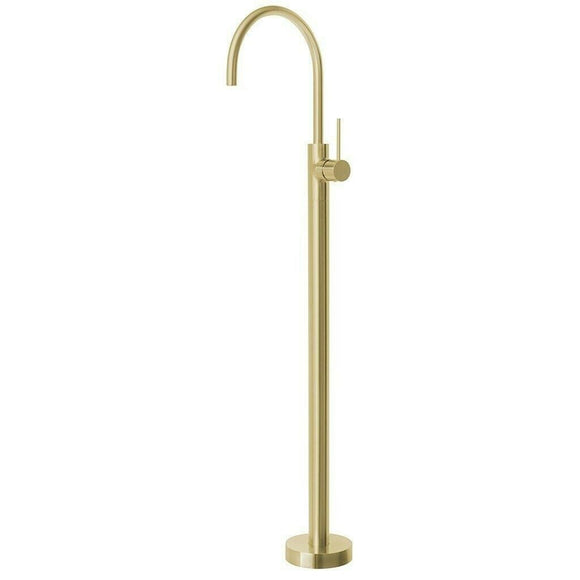 Brushed Brass Gold Round Free Standing  Bath tub Mixer Spout Freestanding spout filler