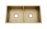 2022 Burnished brushed Brass gold Copper stainless steel 304 double bowl kitchen sink