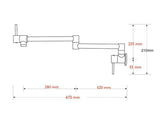 Matte Black Brushed Gold Nickel Copper Chrome wall mount fold-able pot filler tap cook top colors available