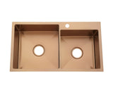 2023 Burnished rose gold Copper stainless steel 304 double bowl kitchen sink with tap hole