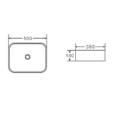 New porcelain white ceramic rectangle  500*390 mm Bowl Counter Top Basin Vanity SINK